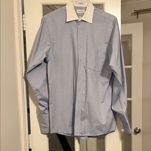 Van Heusen Light Blue Dress Shirt with White Collar